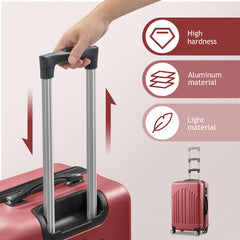 Curved Vertical Stripe 4-in-1 Trolley Case 16in 20in 24in 28in ABS Aluminum Alloy Tie Rod - Otaj Gifts