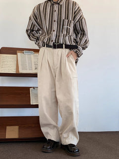 Men's All-match Retro Corduroy Wide-leg Pants - Otaj Gifts