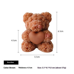 Rose Bear Aromatherapy Candle Creative Bedroom Decoration Valentine's Day Girls' Gifts - Otaj Gifts