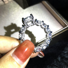 Gold Plated Square Zircon Diamond Ring Women's Wedding Bands - Otaj Gifts