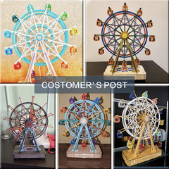 Robotime DIY Wooden Rotatable Ferris Wheel Model With Playing Music Toys For Children Birthday TGN01 - Otaj Gifts