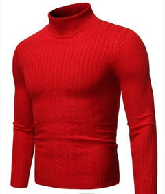Men's Sweater Casual Retro Twisted Flower Turtleneck Knitting - Otaj Gifts
