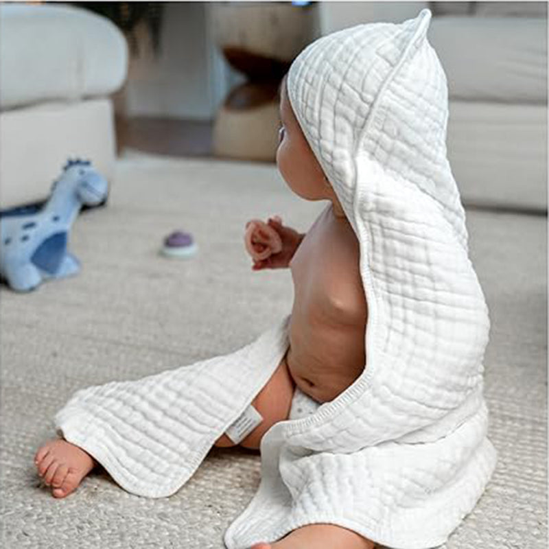 6-layer Hooded Bath Towel Seersucker Gauze Bath Towel For Children - Otaj Gifts