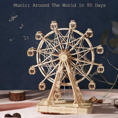 Robotime DIY Wooden Rotatable Ferris Wheel Model With Playing Music Toys For Children Birthday TGN01 - Otaj Gifts