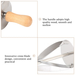 Stainless Steel Croissant Rolling Cutter Bread Dough Pastry Making Tool with Wooden Handle - Otaj Gifts