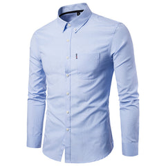 Men S Shirts Korean Men Slim Long Sleeve Dress Shirt - Otaj Gifts