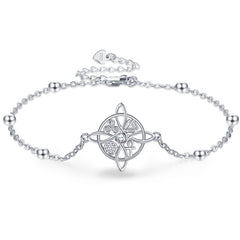 Witches Knot Bracelet 925 Sterling Silver Witch Jewelry Gifts for Women Girls - Otaj Gifts