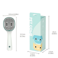Cat Comb Dog Hair Remover Brush UVC Sterilization Pet Grooming Slicker Needle Comb Cat Sterilization Comb Pet Brush For Shedding And Grooming Self-Cleaning Slicker Brush For Long And Short Hair - Otaj Gifts