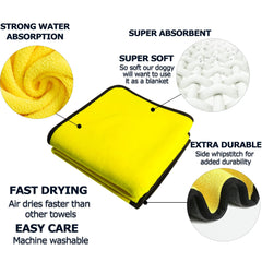 Dog Towels For Drying Dogs Drying Towel Dog Bath Towel, Quick-drying Pet Dog And Cat Towels Soft Fiber Towels Robe Super Absorbent Quick Drying Soft Microfiber Pet Towel For Dogs, Cats Yellow - Otaj Gifts