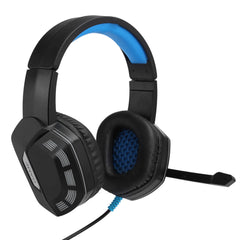 For PS4 3.5mm Headmounted Gaming Headphone with Noise Reduction Microphone RGB Light(black blue ) - Otaj Gifts