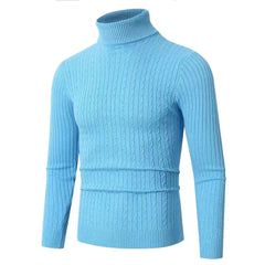 Men's Sweater Casual Retro Twisted Flower Turtleneck Knitting - Otaj Gifts