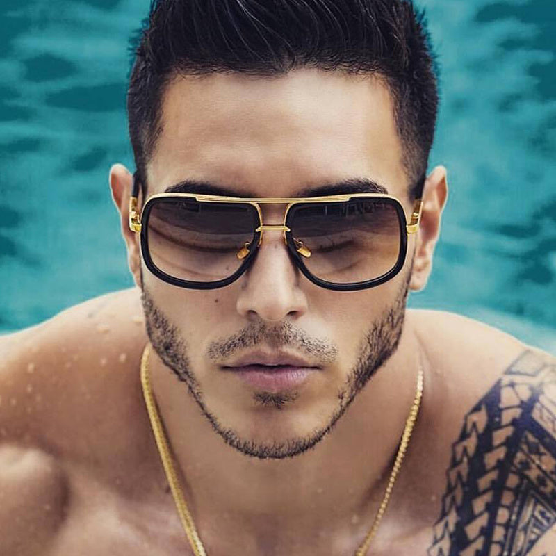 Flat Top Hot Square Sunglasses Men Women Luxury Brand Design Couple Lady Celebrity Brad Pitt Sun Glasses Super star Eyewear - Otaj Gifts