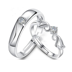 Romantic Couples  Ring Heart Zircon Adjustable to show your Endless Love - Otaj Gifts