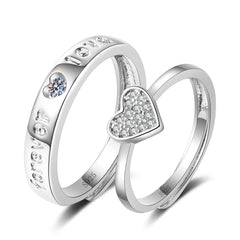 Romantic Couples  Ring Heart Zircon Adjustable to show your Endless Love - Otaj Gifts