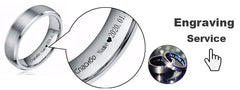 Blue Men Wedding Band Titanium Rings Engagement Rings For Women High Polished Rings - Otaj Gifts