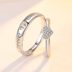 Romantic Couples  Ring Heart Zircon Adjustable to show your Endless Love - Otaj Gifts