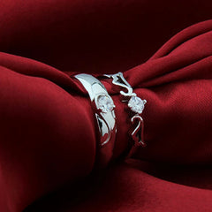 Romantic Couples  Ring Heart Zircon Adjustable to show your Endless Love - Otaj Gifts
