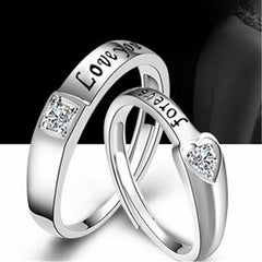 Romantic Couples  Ring Heart Zircon Adjustable to show your Endless Love - Otaj Gifts