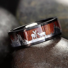 Fashion 8mm Men Stainless Steel Rings Inlay Meteorite Abalone Shell Rings For Men Women Wedding Engagement Band Jewelry Gift - Otaj Gifts