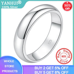 Never Fade Simple 4mm Glossy Stainless Steel Ring for Couples  Silver Color - Otaj Gifts
