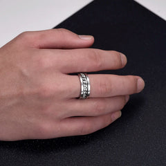 Classic Fashion Titanium Stainless Steel Chain Spinner Rings For Women & Men - Otaj Gifts