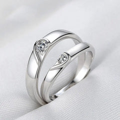 Romantic Couples  Ring Heart Zircon Adjustable to show your Endless Love - Otaj Gifts