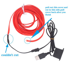 5M purple Car light DIY Car Interior Lighting Flexible Neon With Cigarette usb Drive controller car accessories Car LED 12V - Otaj Gifts