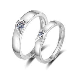 Romantic Couples  Ring Heart Zircon Adjustable to show your Endless Love - Otaj Gifts