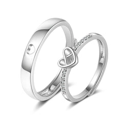 Romantic Couples  Ring Heart Zircon Adjustable to show your Endless Love - Otaj Gifts