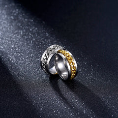 Classic Fashion Titanium Stainless Steel Chain Spinner Rings For Women & Men - Otaj Gifts