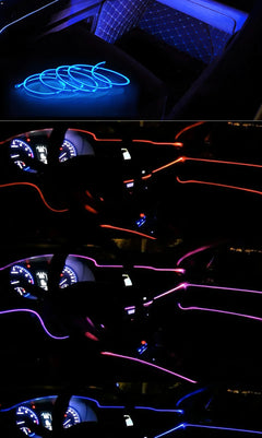 5M purple Car light DIY Car Interior Lighting Flexible Neon With Cigarette usb Drive controller car accessories Car LED 12V - Otaj Gifts
