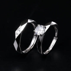 Romantic Couples  Ring Heart Zircon Adjustable to show your Endless Love - Otaj Gifts
