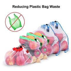 3 Sizes Reusable Mesh Produce Bag Washable Eco-Friendly Bags for Grocery Shopping Storage Fruit Vegetable Toys Sundries Bag - Otaj Gifts