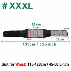 Adjustable Tourmaline Self Heating Magnetic Therapy Waist Support Belt Lumbar Brace Massage Band - Otaj Gifts