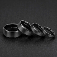 Tigrade 4/6/8/10mm Black Titanium Ring Man Brushed Wedding Band Women Engagement Rings Silver Color Bague Femme anneau bijoux - Otaj Gifts
