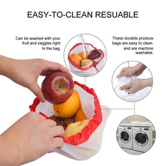 3 Sizes Reusable Mesh Produce Bag Washable Eco-Friendly Bags for Grocery Shopping Storage Fruit Vegetable Toys Sundries Bag - Otaj Gifts