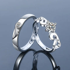 Romantic Couples  Ring Heart Zircon Adjustable to show your Endless Love - Otaj Gifts
