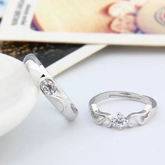 Romantic Couples  Ring Heart Zircon Adjustable to show your Endless Love - Otaj Gifts