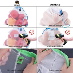 3 Sizes Reusable Mesh Produce Bag Washable Eco-Friendly Bags for Grocery Shopping Storage Fruit Vegetable Toys Sundries Bag - Otaj Gifts