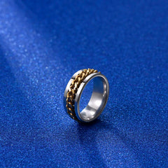 Classic Fashion Titanium Stainless Steel Chain Spinner Rings For Women & Men - Otaj Gifts