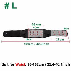Tcare M - 4XL Adjustable Tourmaline Self Heating Magnetic Therapy Back Waist Support Belt Lumbar Brace Massage Band Health Care - Otaj Gifts
