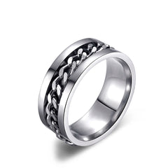 Classic Fashion Titanium Stainless Steel Chain Spinner Rings For Women & Men - Otaj Gifts