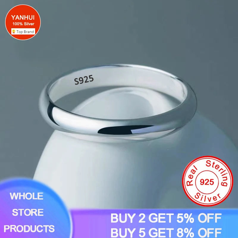 Never Fade Simple 4mm Glossy Stainless Steel Ring for Couples  Silver Color - Otaj Gifts
