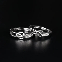 Romantic Couples  Ring Heart Zircon Adjustable to show your Endless Love - Otaj Gifts