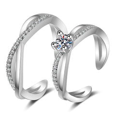 Romantic Couples  Ring Heart Zircon Adjustable to show your Endless Love - Otaj Gifts