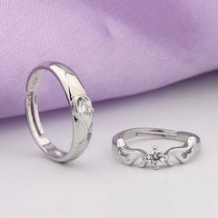 Romantic Couples  Ring Heart Zircon Adjustable to show your Endless Love - Otaj Gifts