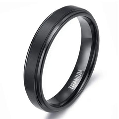 Tigrade 4/6/8/10mm Black Titanium Ring Man Brushed Wedding Band Women Engagement Rings Silver Color Bague Femme anneau bijoux - Otaj Gifts
