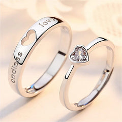 Romantic Couples  Ring Heart Zircon Adjustable to show your Endless Love - Otaj Gifts