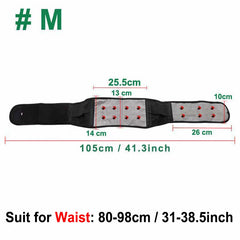 Adjustable Tourmaline Self Heating Magnetic Therapy Waist Support Belt Lumbar Brace Massage Band - Otaj Gifts