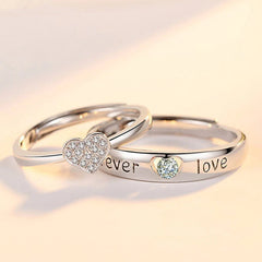 Romantic Couples  Ring Heart Zircon Adjustable to show your Endless Love - Otaj Gifts